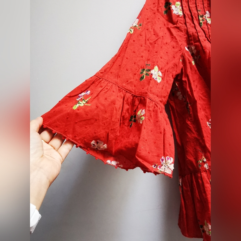 Ulla Johnson Scarlet Floral Ruffle Blouse - Picture 9 of 10